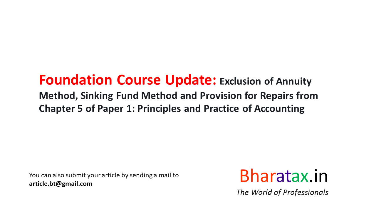 Foundation Course Update Exclusion Of Annuity Method